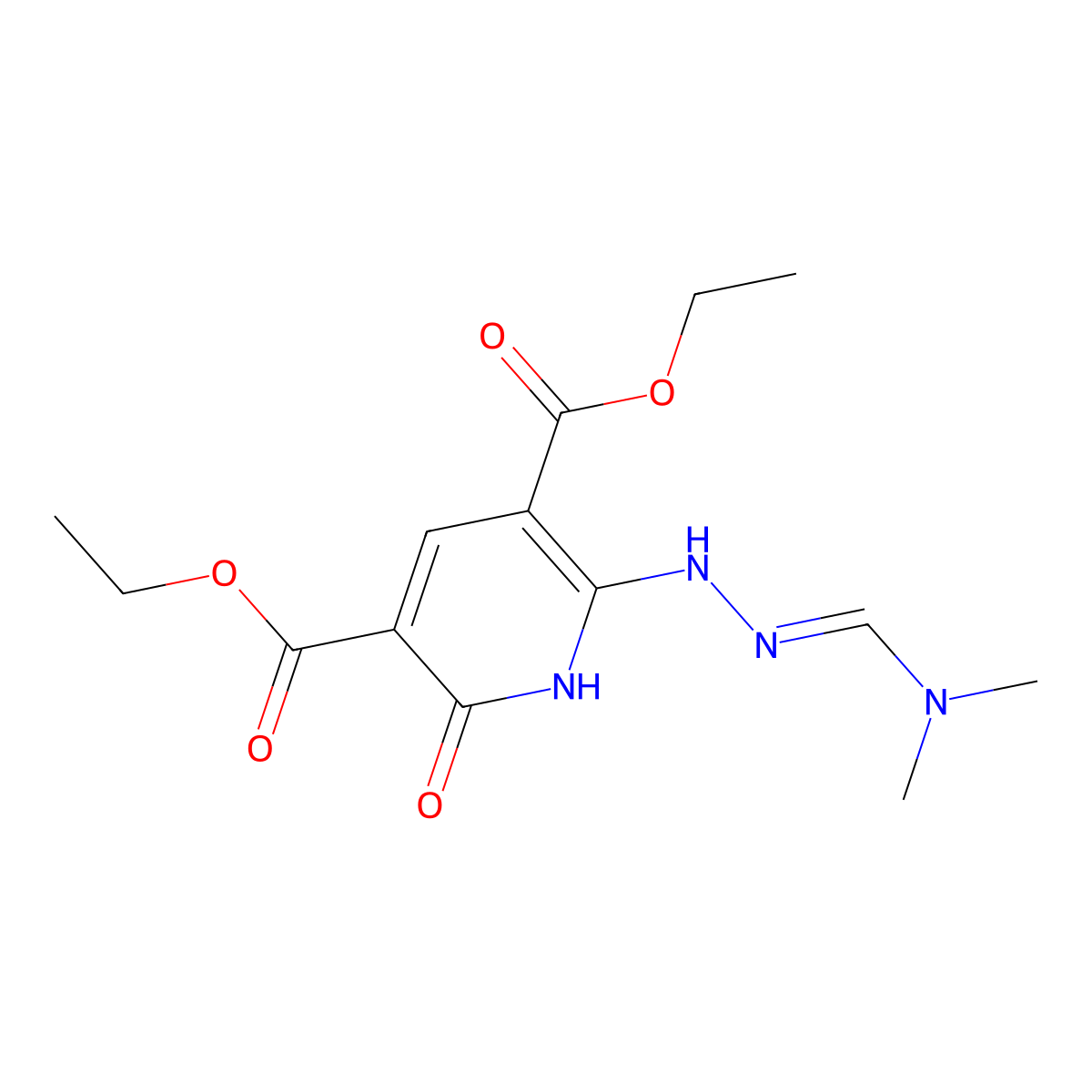 3,5-diethyl 6-{[(E)-[(dimethylamino)methylidene]amino]amino}-2-oxo-1,2-dihydropyridine-3,5-dicarboxylate molecular structure, CAS 321432-01-3