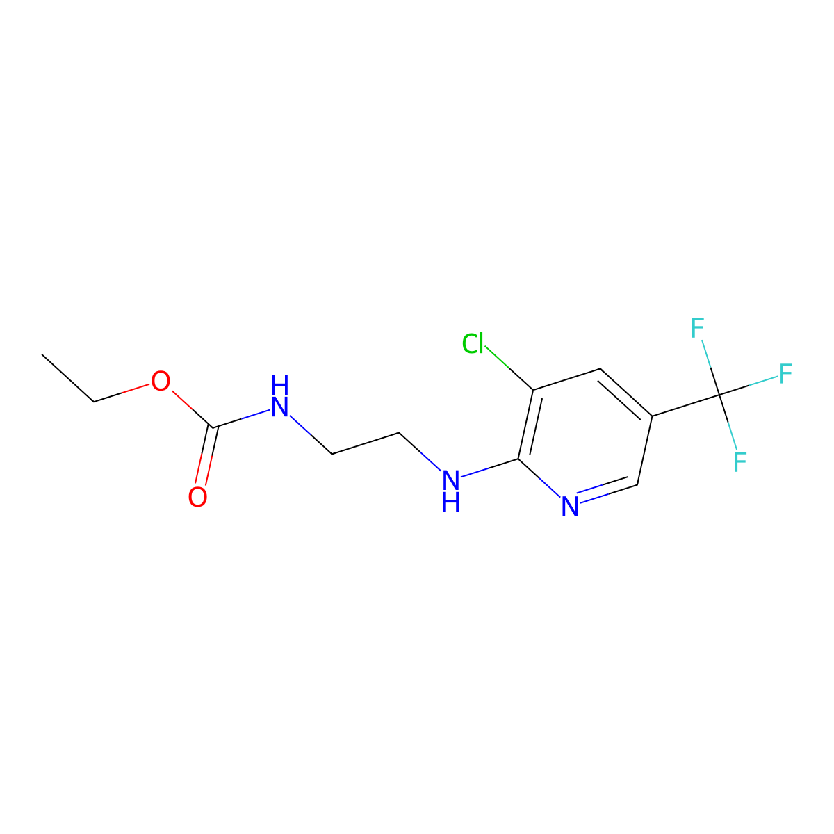 ethyl N-(2-{[3-chloro-5-(trifluoromethyl)-2-pyridinyl]amino}ethyl)carbamate molecular structure, CAS 321432-03-5