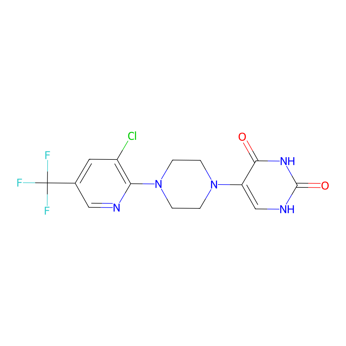 5-{4-[3-chloro-5-(trifluoromethyl)-2-pyridinyl]piperazino}-2,4(1H,3H)-pyrimidinedione molecular structure, CAS 321432-06-8