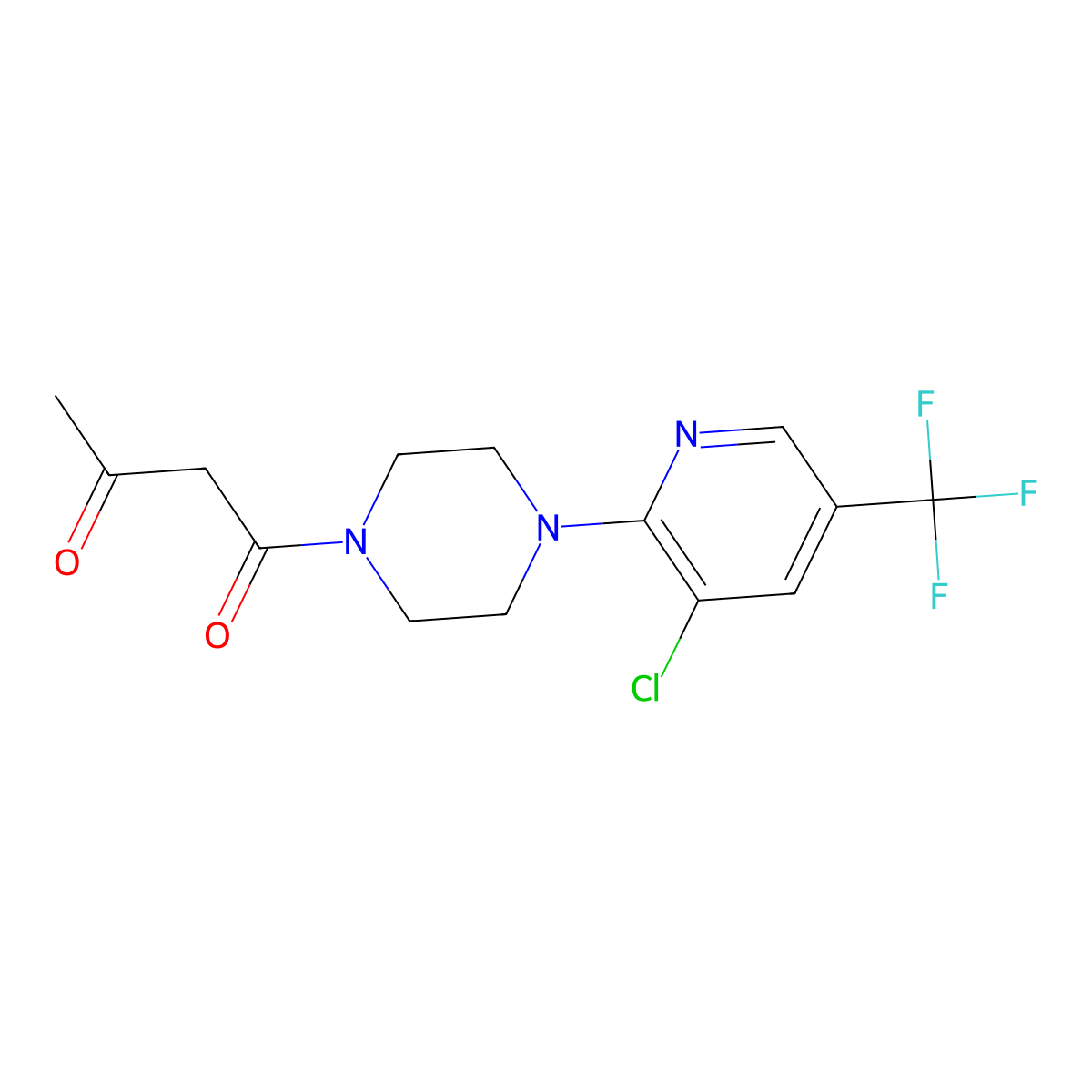 1-{4-[3-Chloro-5-(trifluoromethyl)-2-pyridinyl]piperazino}-1,3-butanedione molecular structure, CAS 321432-12-6