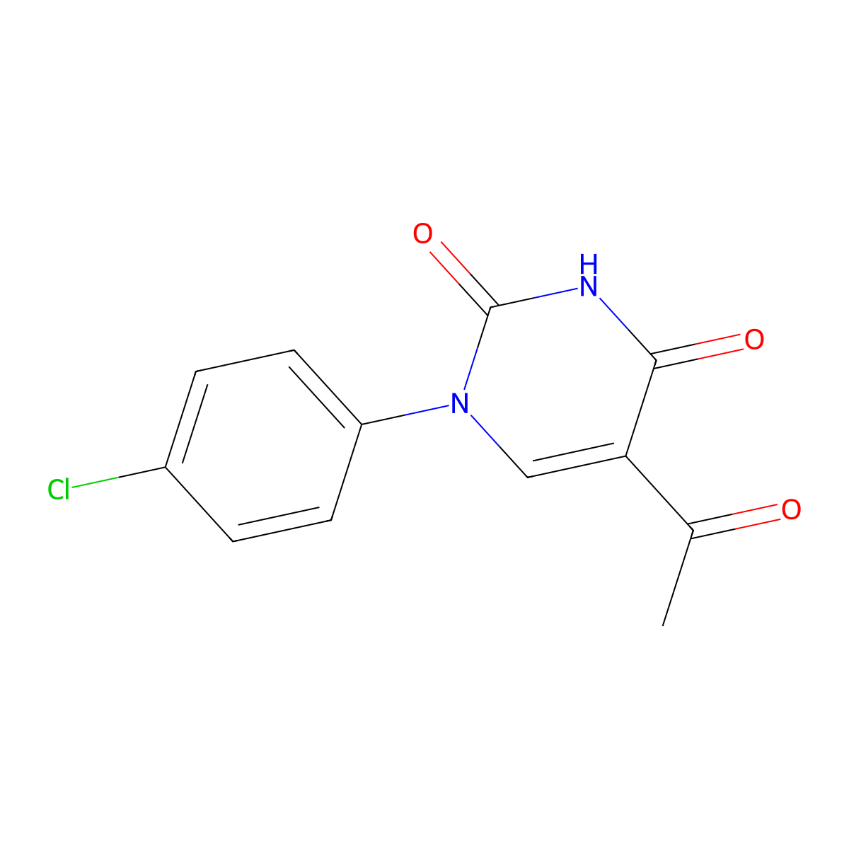 5-acetyl-1-(4-chlorophenyl)-2,4(1H,3H)-pyrimidinedione molecular structure, CAS 321432-24-0