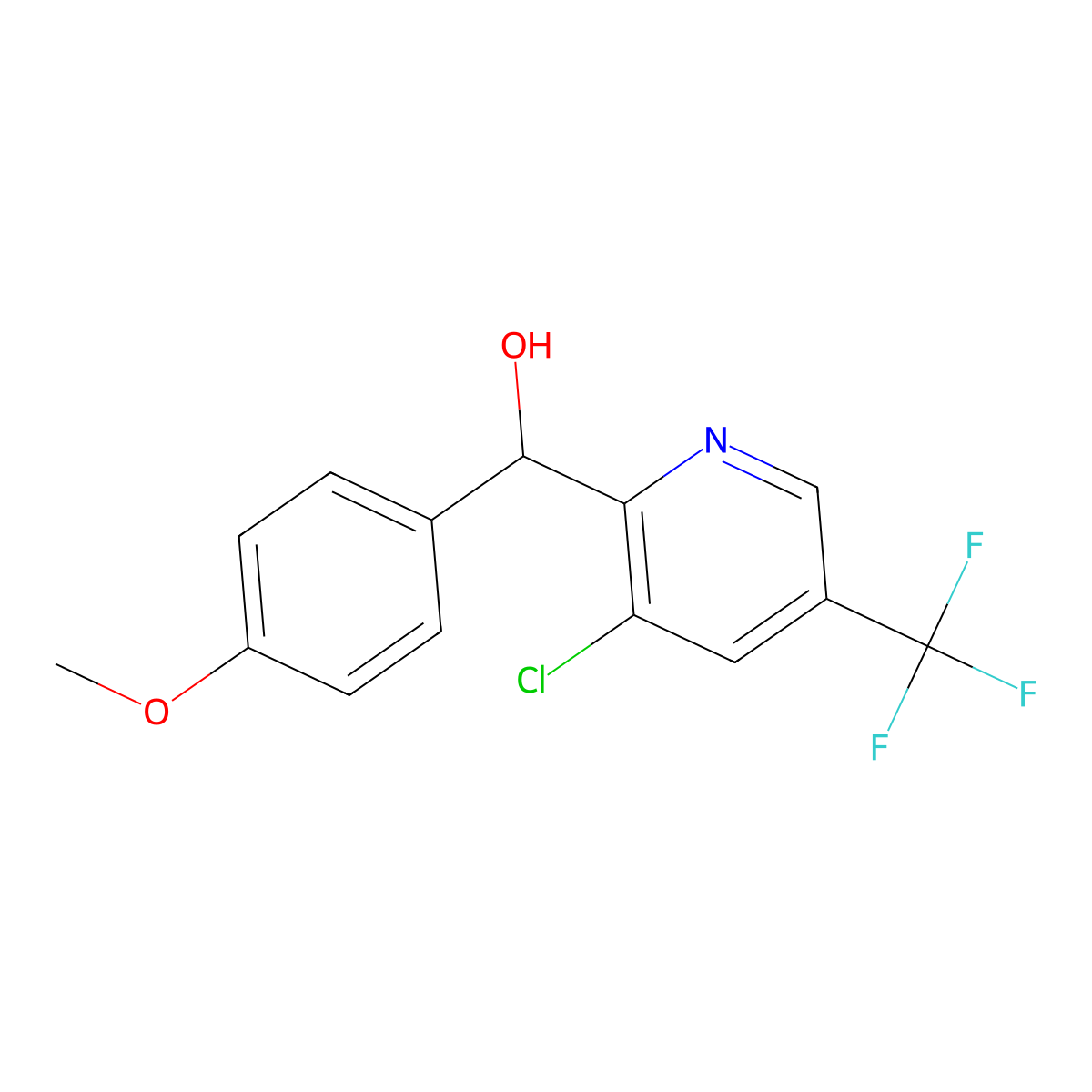 [3-Chloro-5-(trifluoromethyl)-2-pyridinyl](4-methoxyphenyl)methanol molecular structure, CAS 321432-48-8