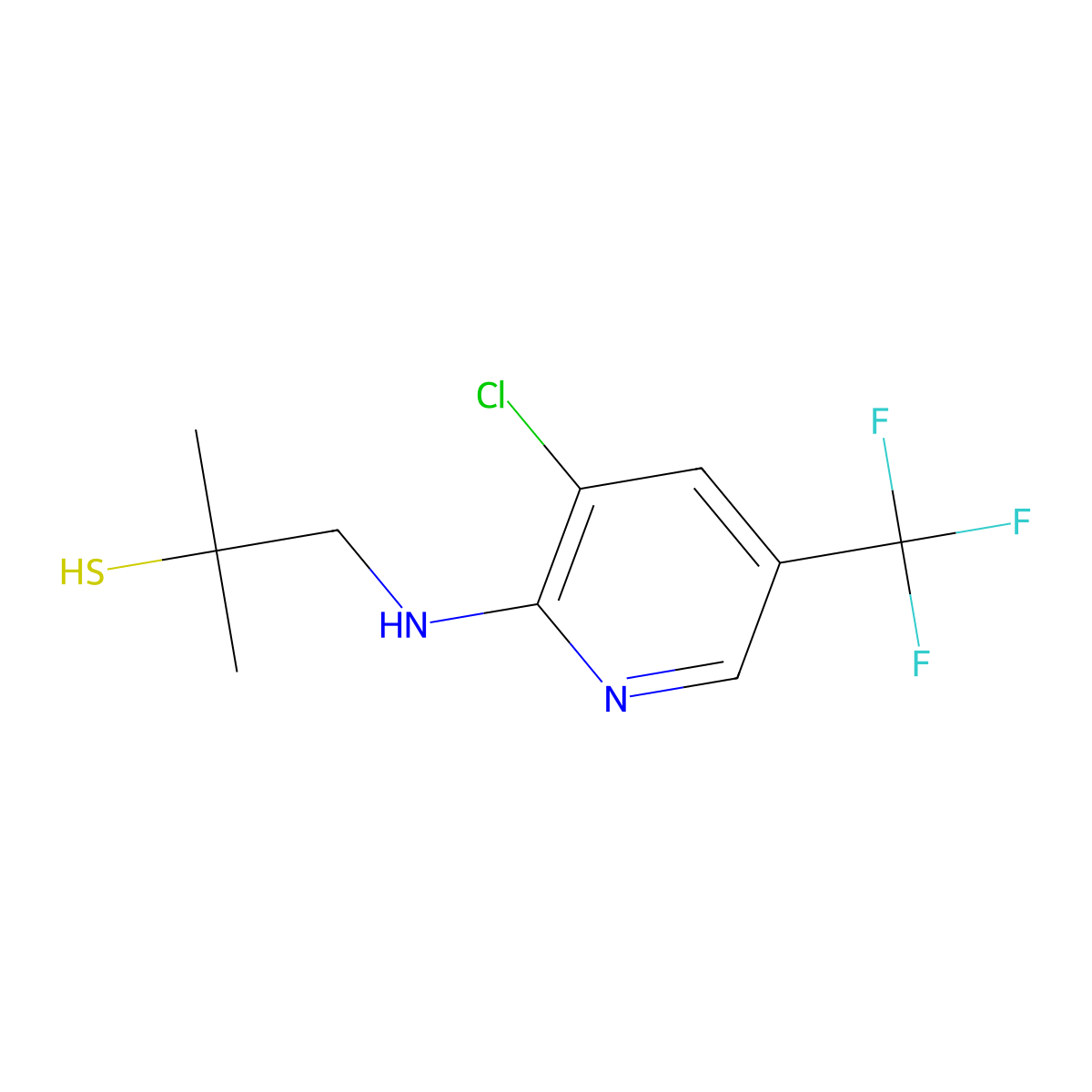 1-{[3-Chloro-5-(trifluoromethyl)-2-pyridinyl]amino}-2-methyl-2-propanethiol molecular structure, CAS 321432-53-5