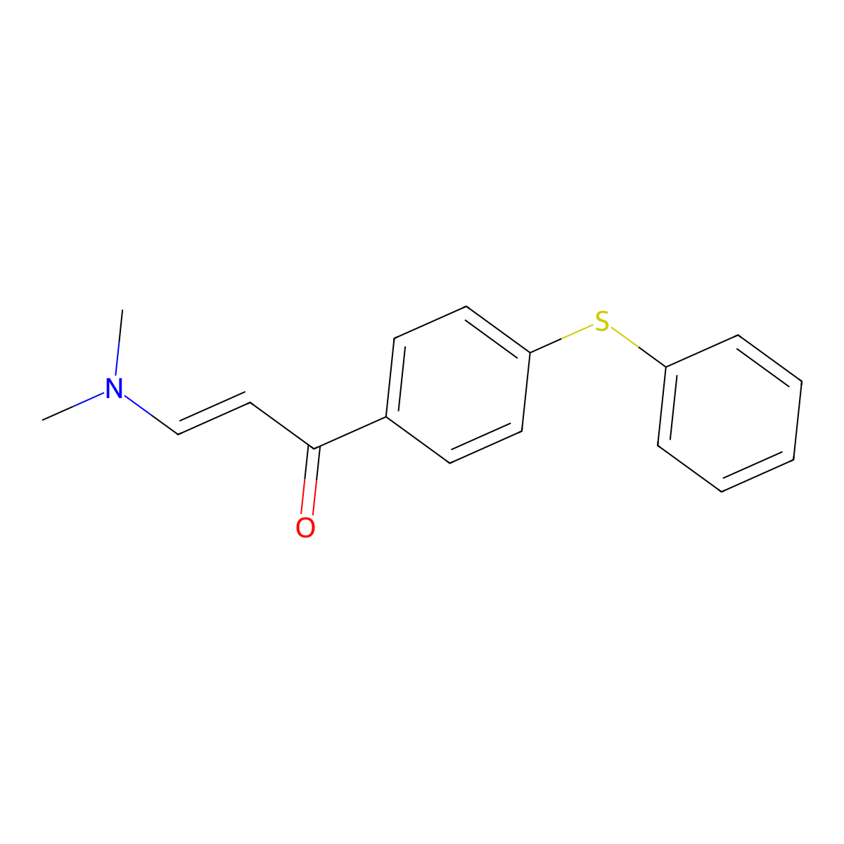 (E)-3-(dimethylamino)-1-(4-phenylsulfanylphenyl)prop-2-en-1-one molecular structure, CAS 321432-58-0