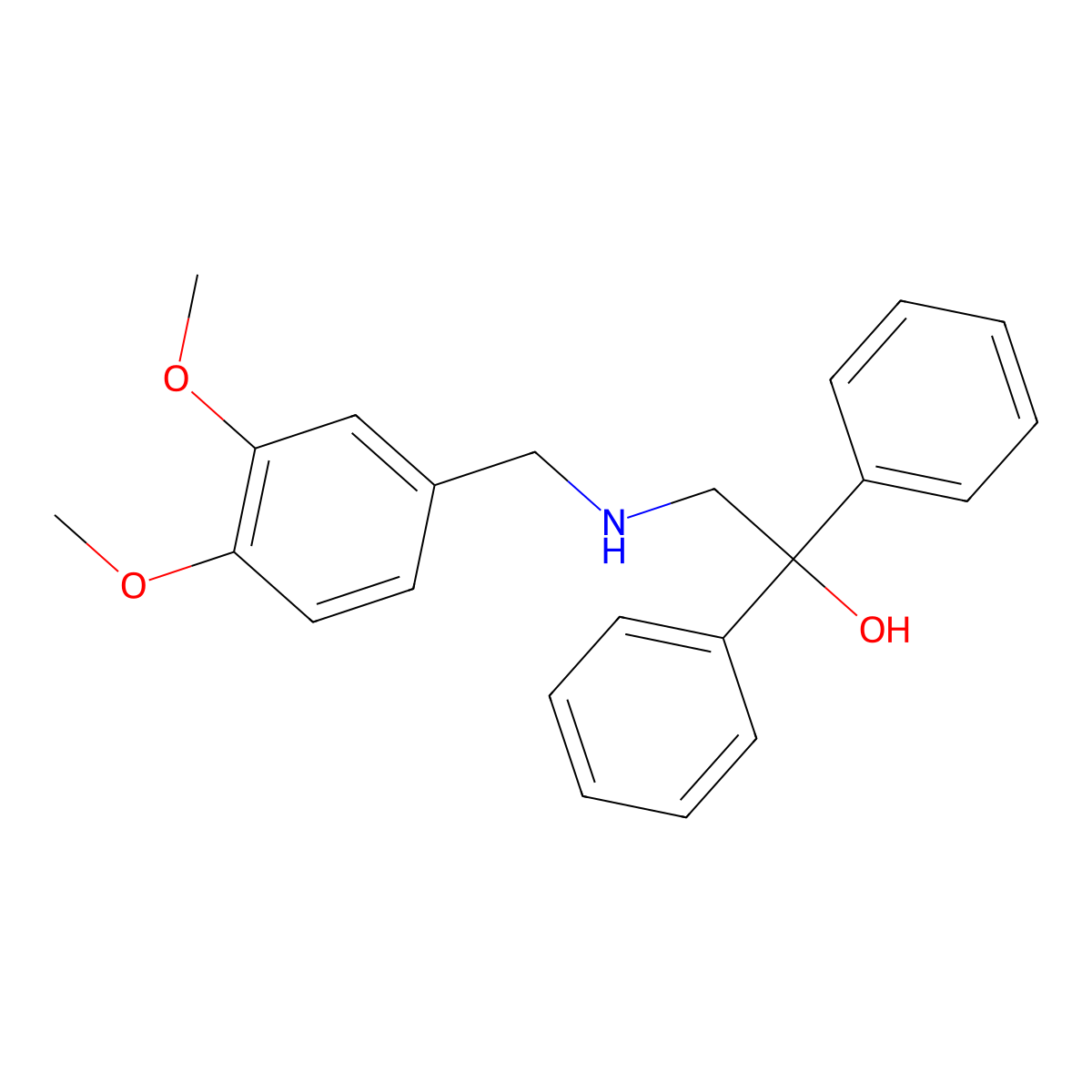 2-[(3,4-Dimethoxybenzyl)amino]-1,1-diphenyl-1-ethanol molecular structure, CAS 321432-74-0