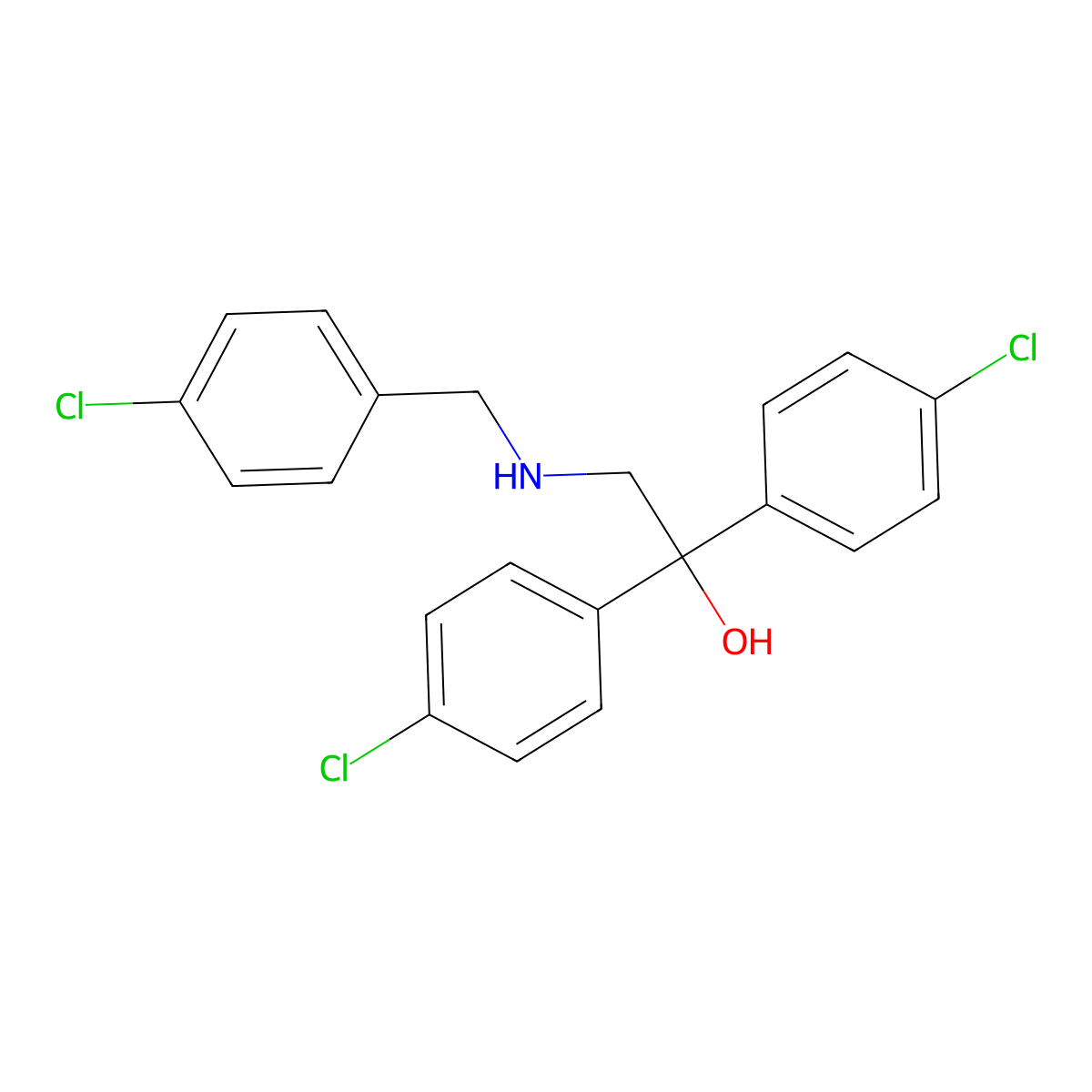 2-[(4-Chlorobenzyl)amino]-1,1-bis(4-chlorophenyl)-1-ethanol molecular structure, CAS 321432-78-4