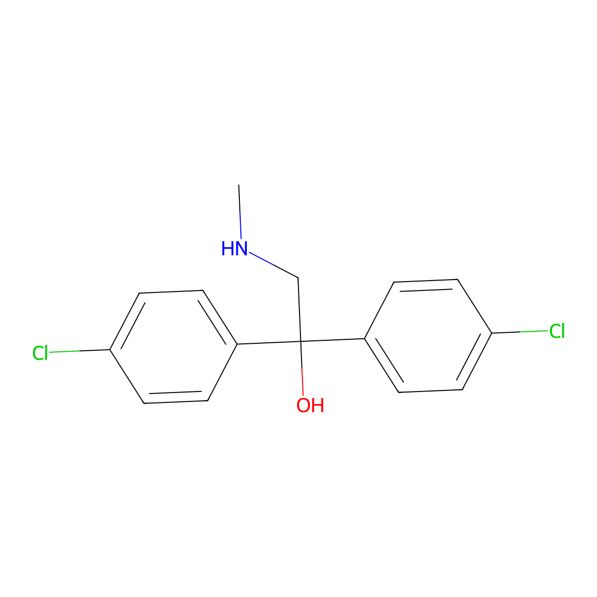 1,1-Bis(4-chlorophenyl)-2-(methylamino)-1-ethanol molecular structure, CAS 321432-90-0