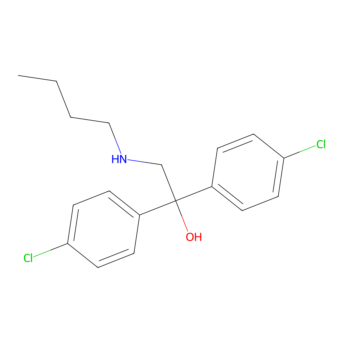 alpha-[(Butylamino)methyl]-4-chloro-alpha-(4-chlorophenyl)benzenemethanol molecular structure, CAS 321432-91-1