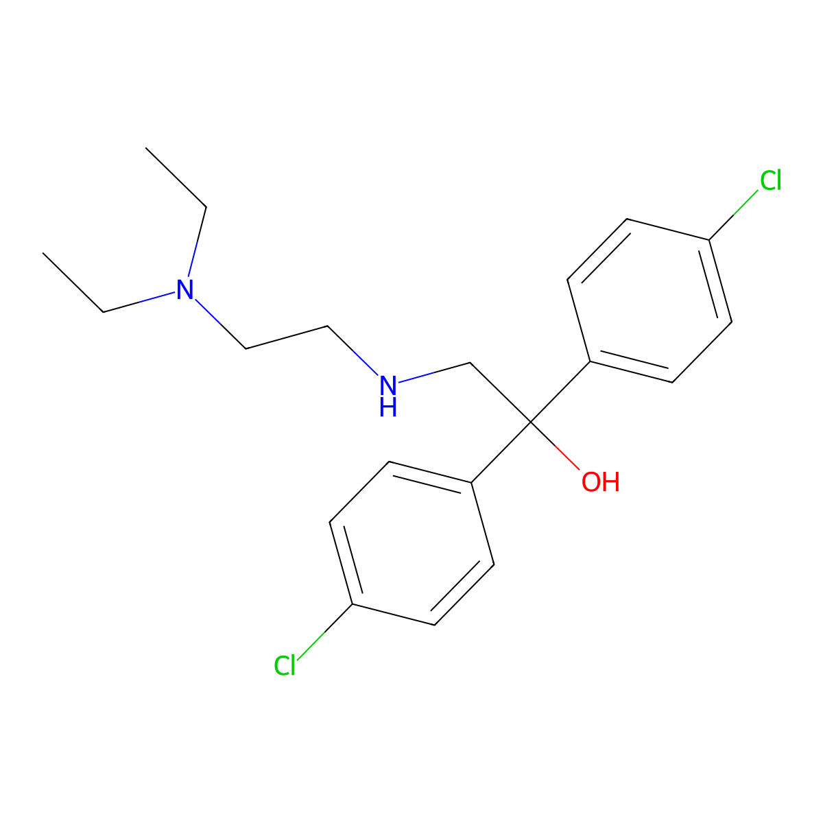 1,1-Bis(4-chlorophenyl)-2-{[2-(diethylamino)ethyl]amino}-1-ethanol molecular structure, CAS 321432-94-4