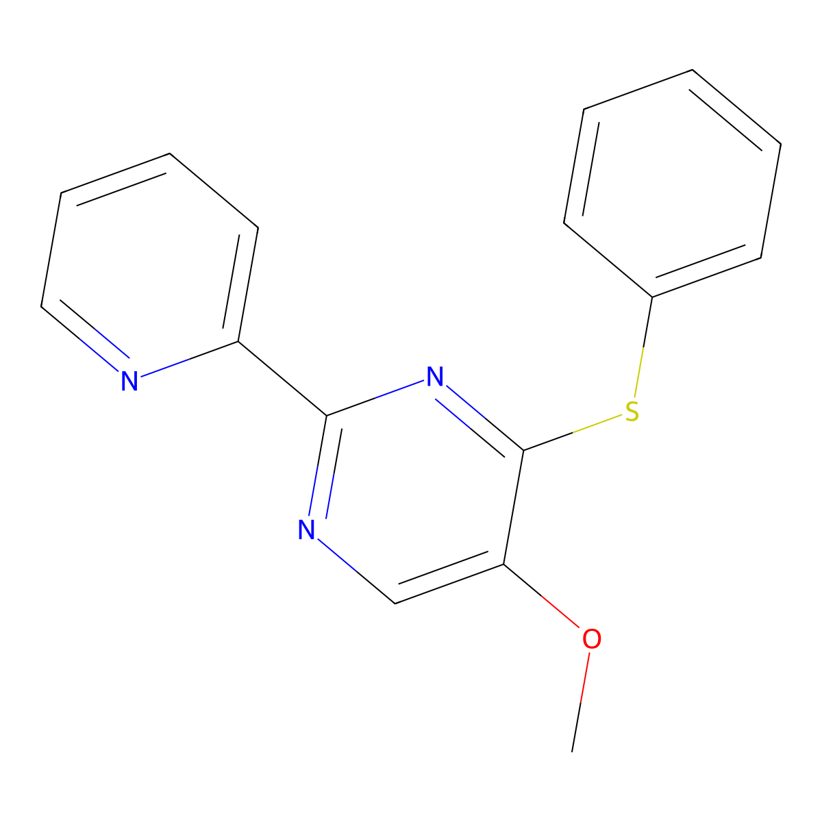 Methyl 4-(phenylsulfanyl)-2-(2-pyridinyl)-5-pyrimidinyl ether molecular structure, CAS 321433-02-7