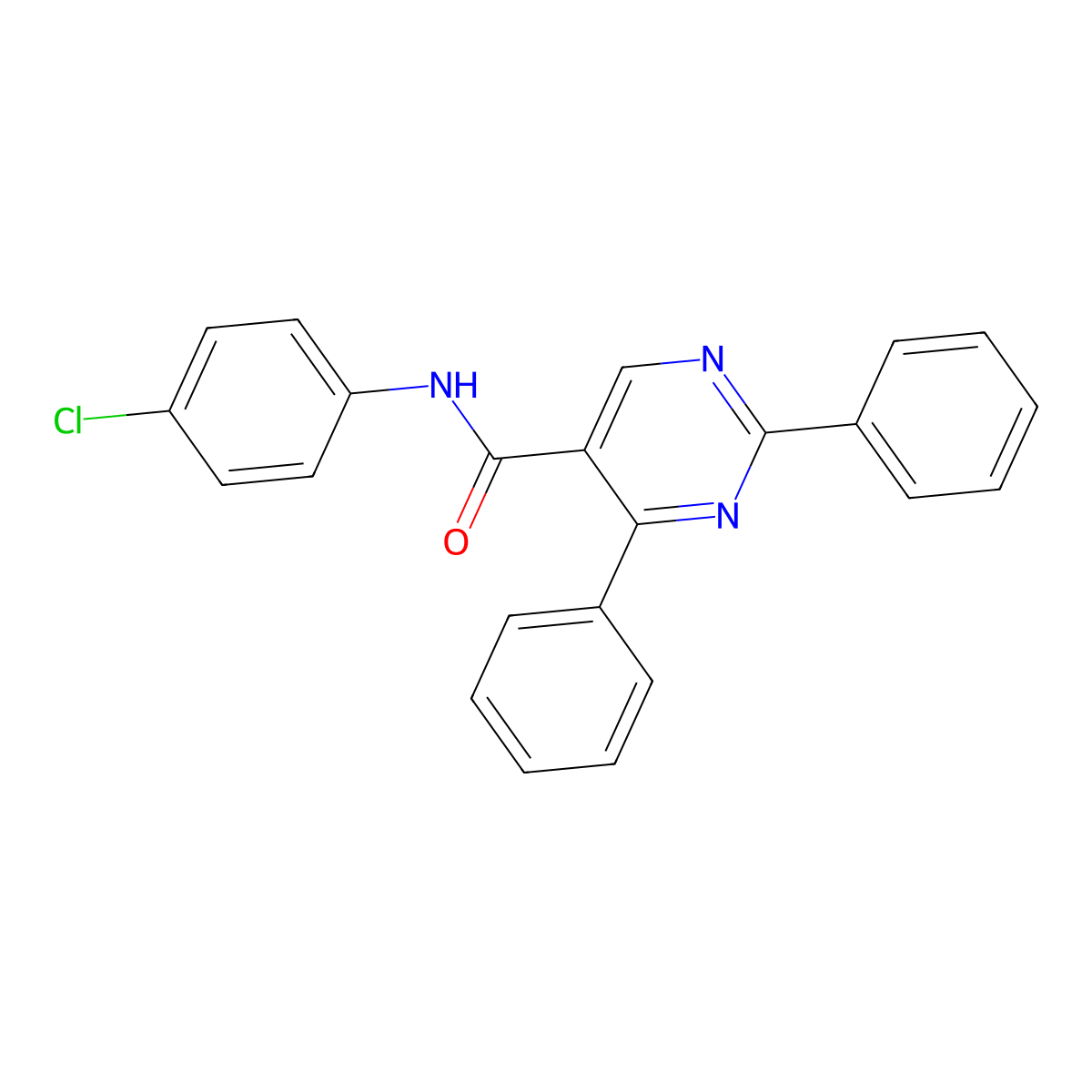 N-(4-chlorophenyl)-2,4-diphenylpyrimidine-5-carboxamide molecular structure, CAS 321433-16-3