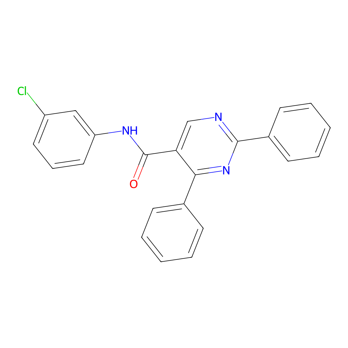 N-(3-chlorophenyl)-2,4-diphenylpyrimidine-5-carboxamide molecular structure, CAS 321433-17-4
