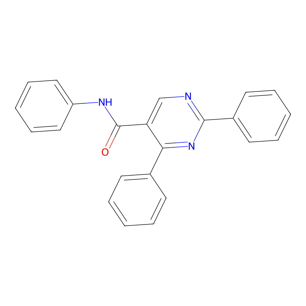 N,2,4-triphenylpyrimidine-5-carboxamide molecular structure, CAS 321433-18-5