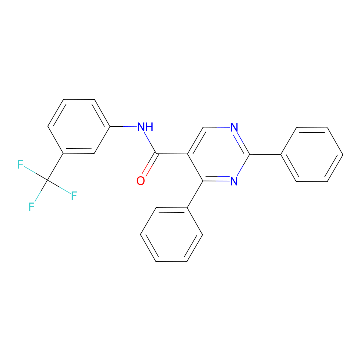 2,4-diphenyl-N-[3-(trifluoromethyl)phenyl]pyrimidine-5-carboxamide molecular structure, CAS 321433-21-0