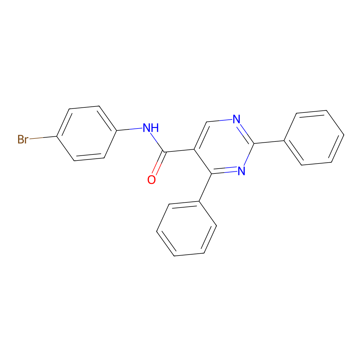 N-(4-bromophenyl)-2,4-diphenylpyrimidine-5-carboxamide molecular structure, CAS 321433-22-1