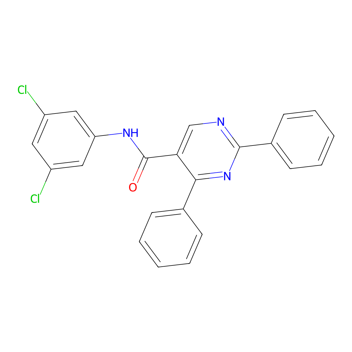 N-(3,5-dichlorophenyl)-2,4-diphenylpyrimidine-5-carboxamide molecular structure, CAS 321433-23-2