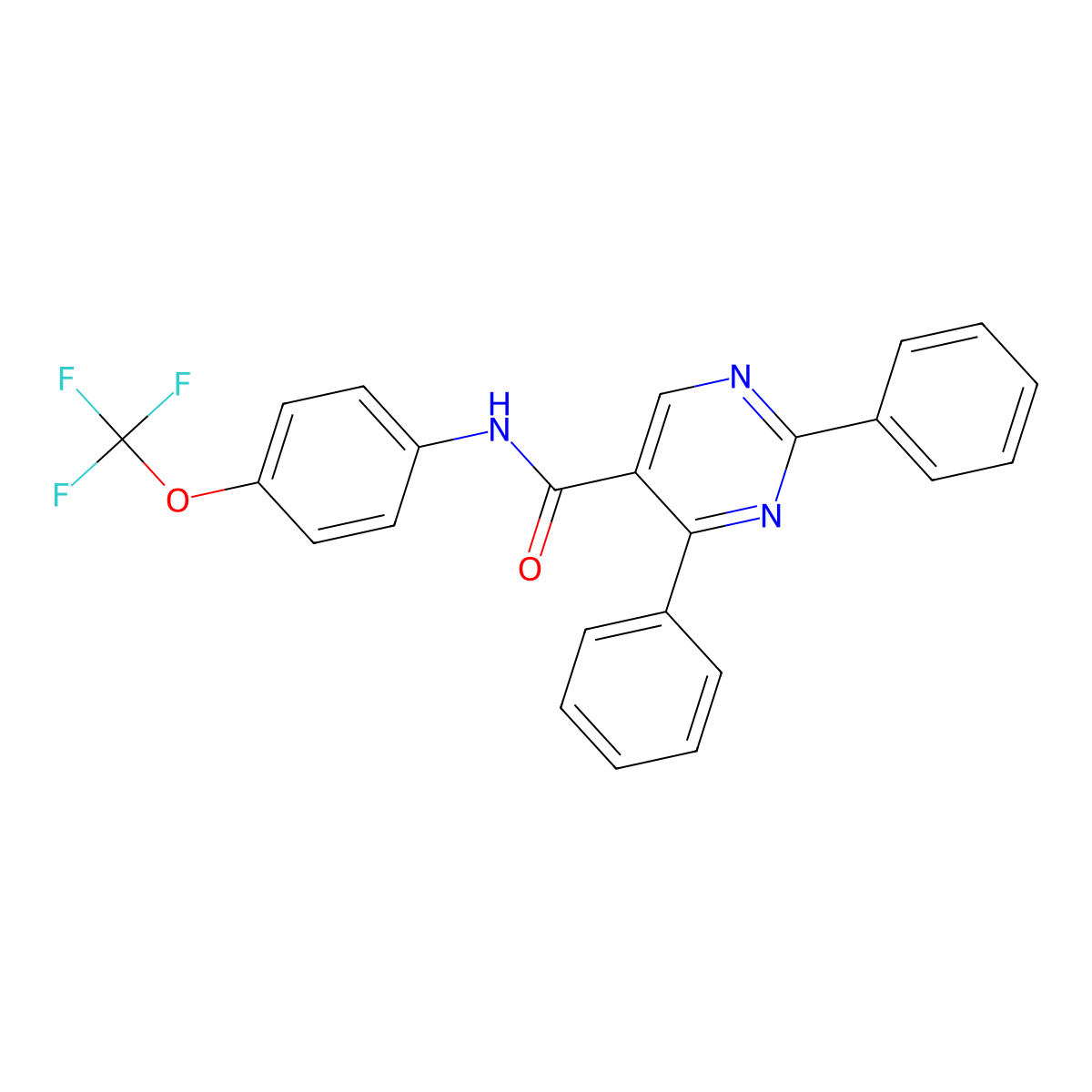 2,4-diphenyl-N-[4-(trifluoromethoxy)phenyl]pyrimidine-5-carboxamide molecular structure, CAS 321433-25-4