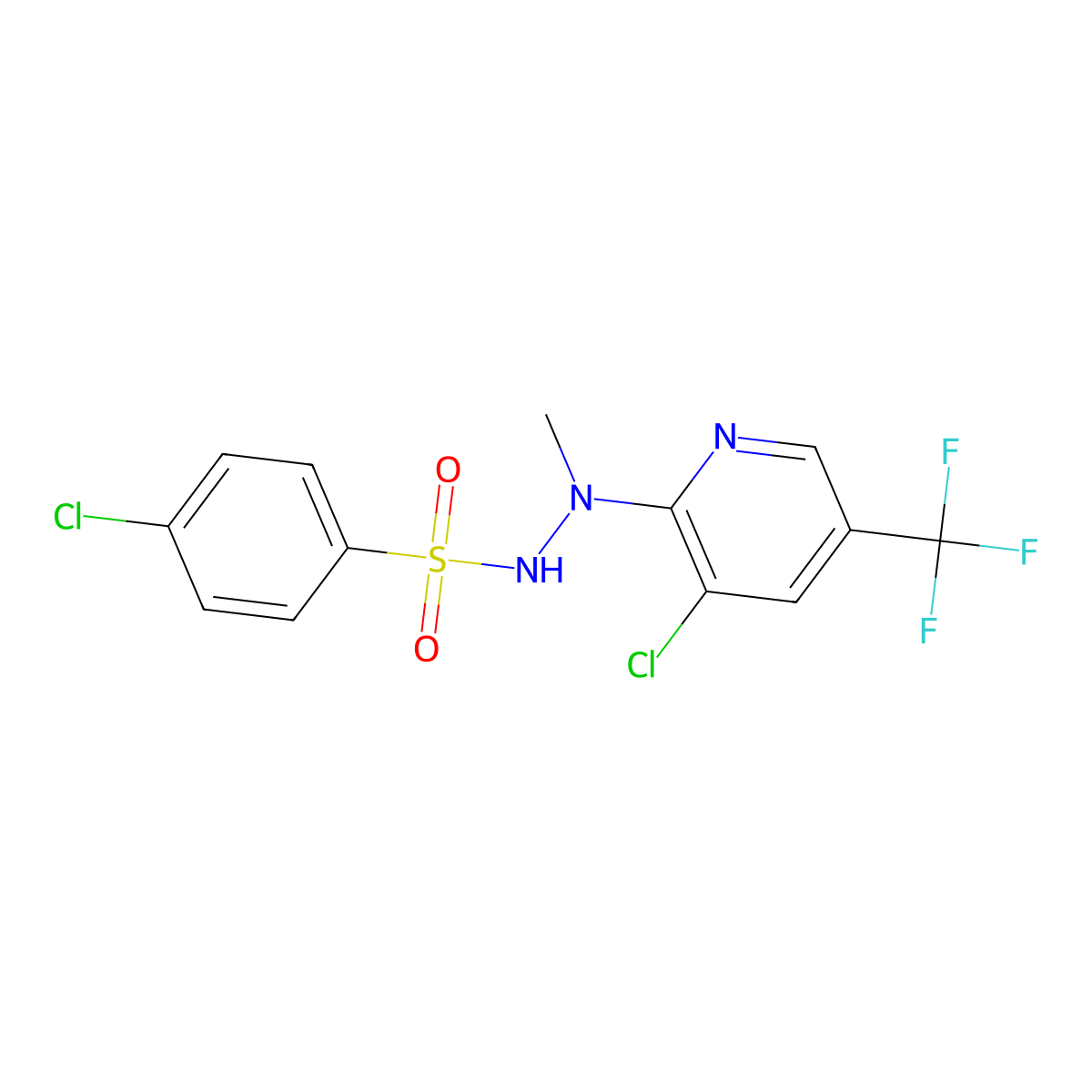 4-chloro-N'-[3-chloro-5-(trifluoromethyl)-2-pyridinyl]-N'-methylbenzenesulfonohydrazide molecular structure, CAS 321433-32-3