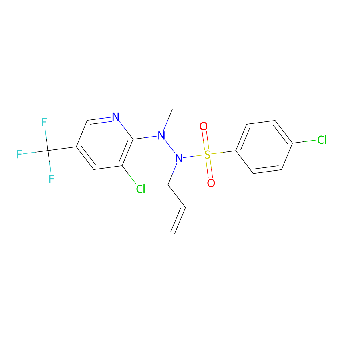 N-allyl-4-chloro-N'-[3-chloro-5-(trifluoromethyl)-2-pyridinyl]-N'-methylbenzenesulfonohydrazide molecular structure, CAS 321433-35-6