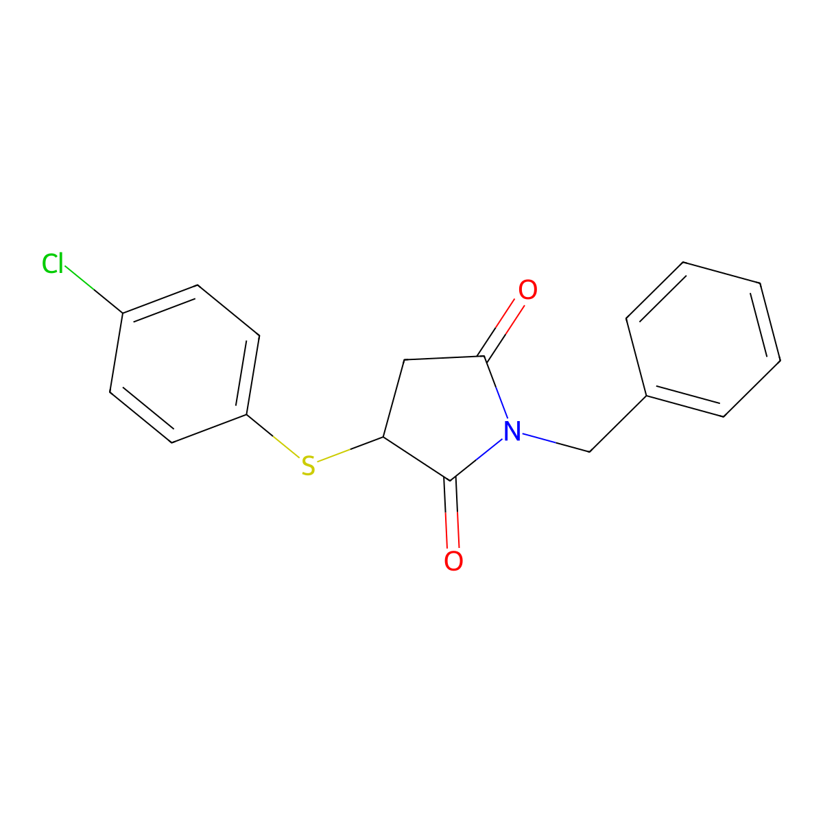 1-benzyl-3-[(4-chlorophenyl)sulfanyl]dihydro-1H-pyrrole-2,5-dione molecular structure, CAS 321433-49-2