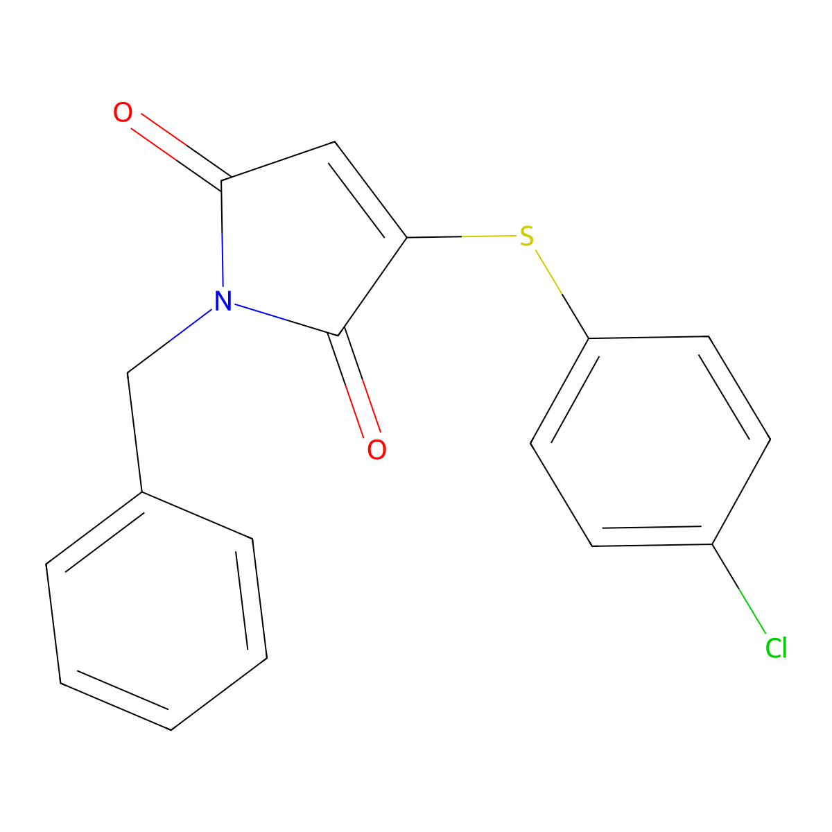 1-benzyl-3-[(4-chlorophenyl)sulfanyl]-1H-pyrrole-2,5-dione molecular structure, CAS 321433-51-6