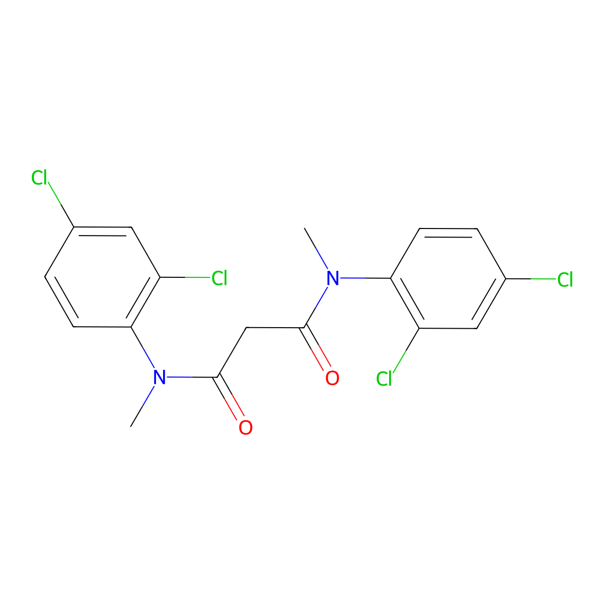 N,N'-bis(2,4-dichlorophenyl)-N,N'-dimethylpropanediamide molecular structure, CAS 321433-57-2