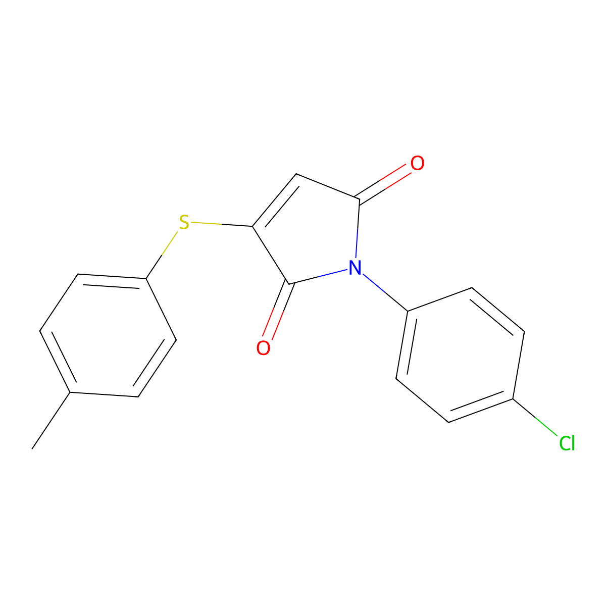 1-(4-chlorophenyl)-3-[(4-methylphenyl)sulfanyl]-1H-pyrrole-2,5-dione molecular structure, CAS 321433-58-3