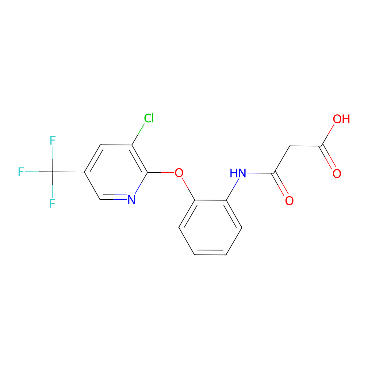 3-(2-{[3-Chloro-5-(trifluoromethyl)-2-pyridinyl]oxy}anilino)-3-oxopropanoic acid molecular structure, CAS 321433-61-8