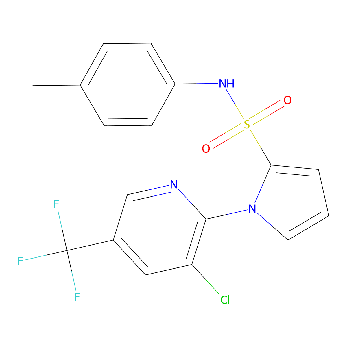 1-[3-chloro-5-(trifluoromethyl)-2-pyridinyl]-N-(4-methylphenyl)-1H-pyrrole-2-sulfonamide molecular structure, CAS 321433-64-1