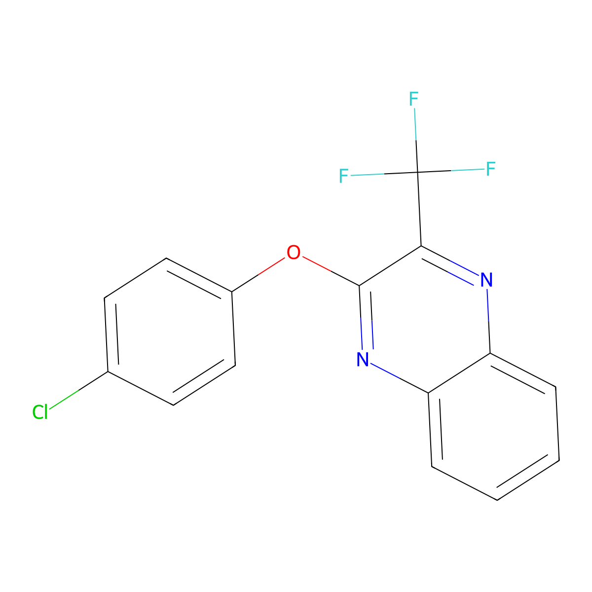 2-(4-Chlorophenoxy)-3-(trifluoromethyl)quinoxaline molecular structure, CAS 321433-67-4