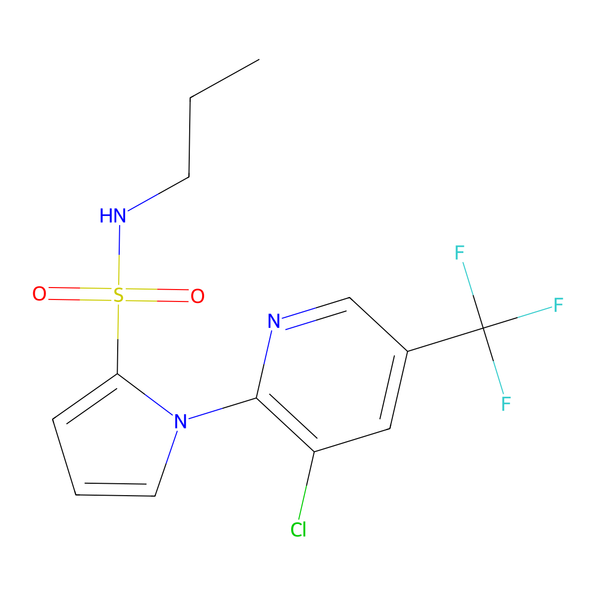 1-[3-chloro-5-(trifluoromethyl)-2-pyridinyl]-N-propyl-1H-pyrrole-2-sulfonamide molecular structure, CAS 321433-68-5