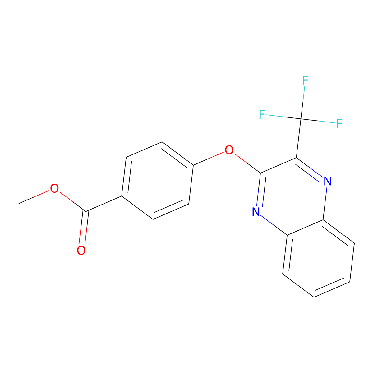 Methyl 4-((3-(trifluoromethyl)-2-quinoxalinyl)oxy)benzenecarboxylate molecular structure, CAS 321433-71-0