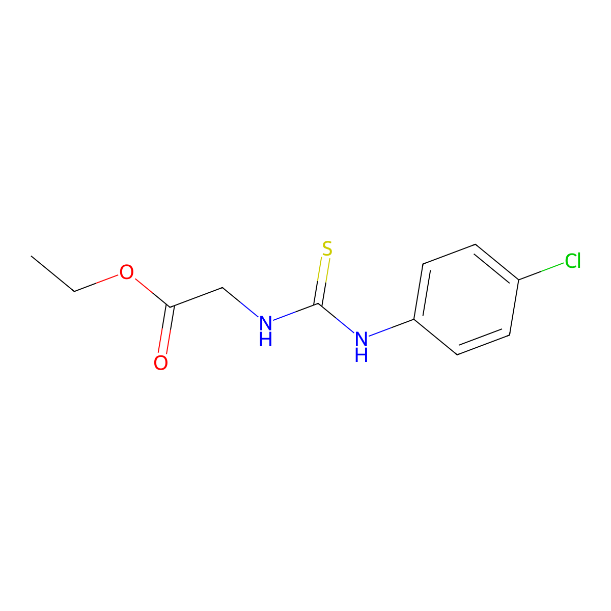 Ethyl 2-{[(4-chloroanilino)carbothioyl]amino}acetate molecular structure, CAS 321433-76-5