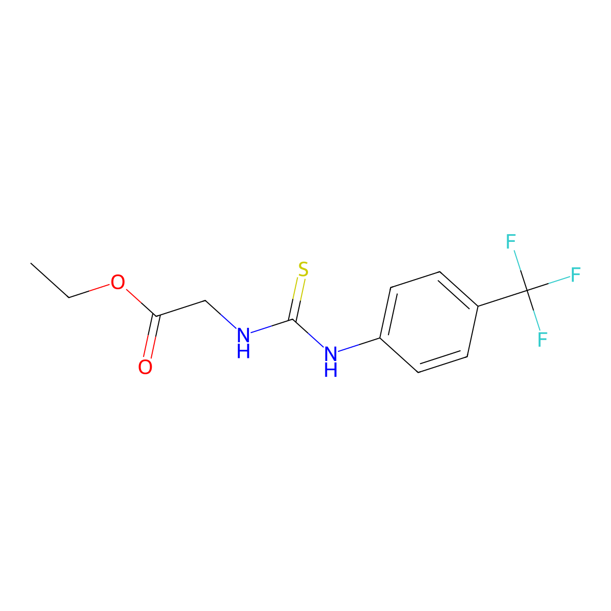 Ethyl 2-({[4-(trifluoromethyl)anilino]carbothioyl}amino)acetate molecular structure, CAS 321433-99-2
