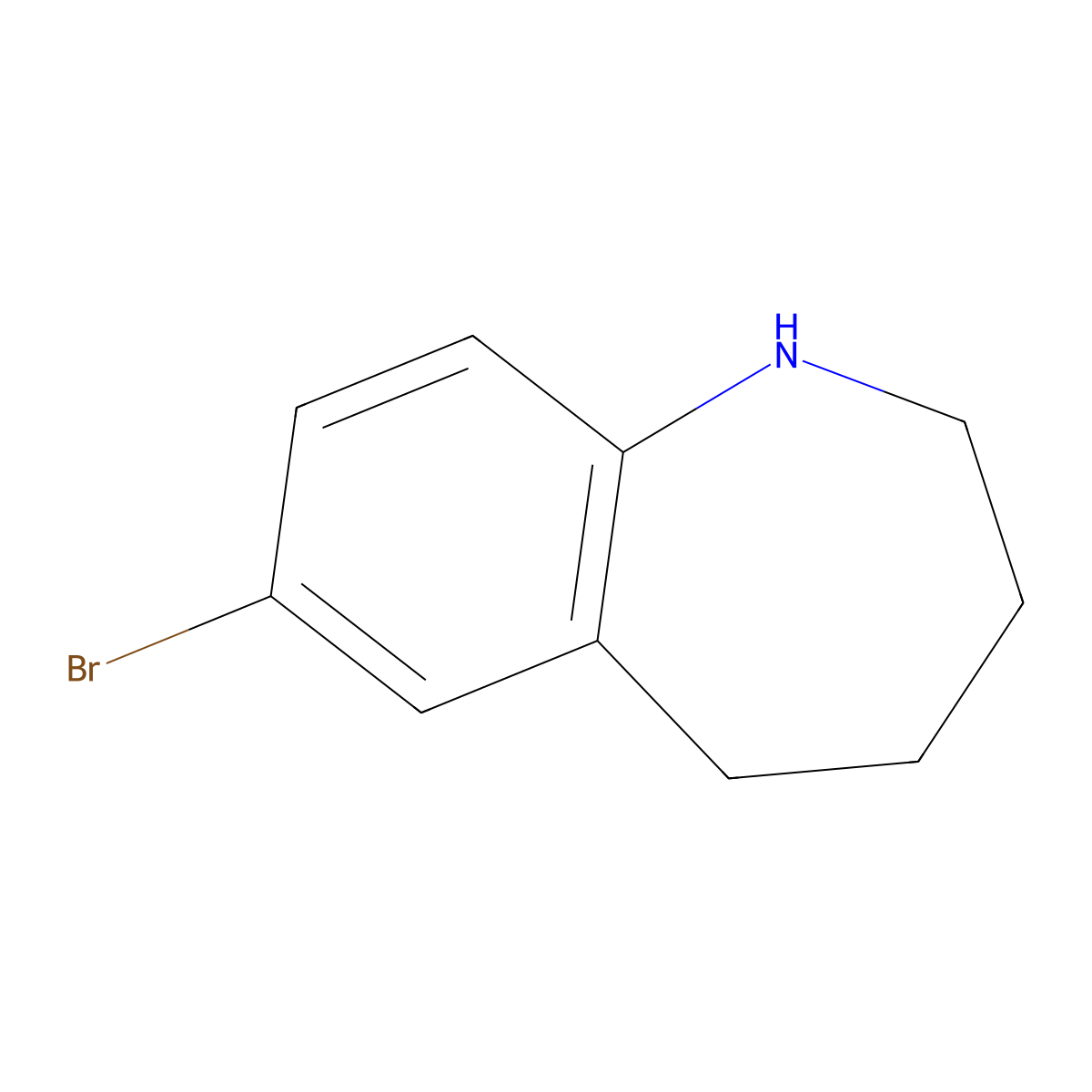 7-bromo-2,3,4,5-tetrahydro-1H-1-benzazepine molecular structure, CAS 321435-99-8