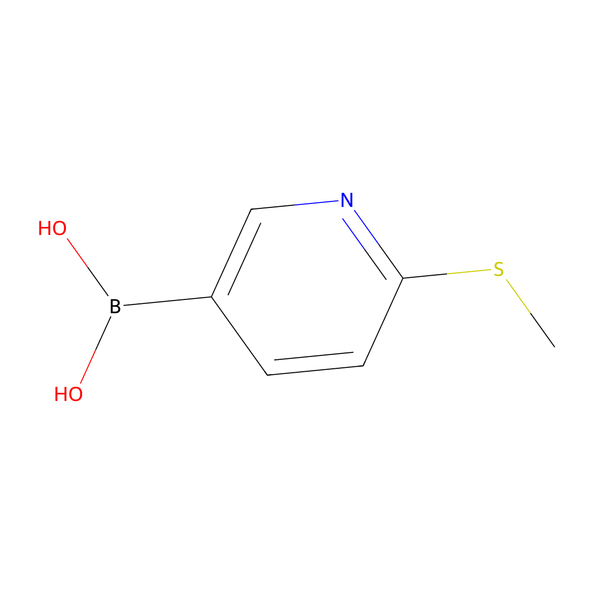 6-(Methylsulphanyl)pyridine-3-boronic acid molecular structure, CAS 321438-86-2