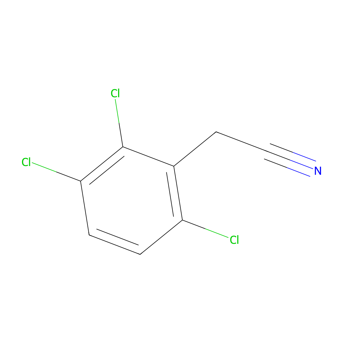Benzeneacetonitrile, 2,3,6-trichloro- molecular structure, CAS 3215-65-4