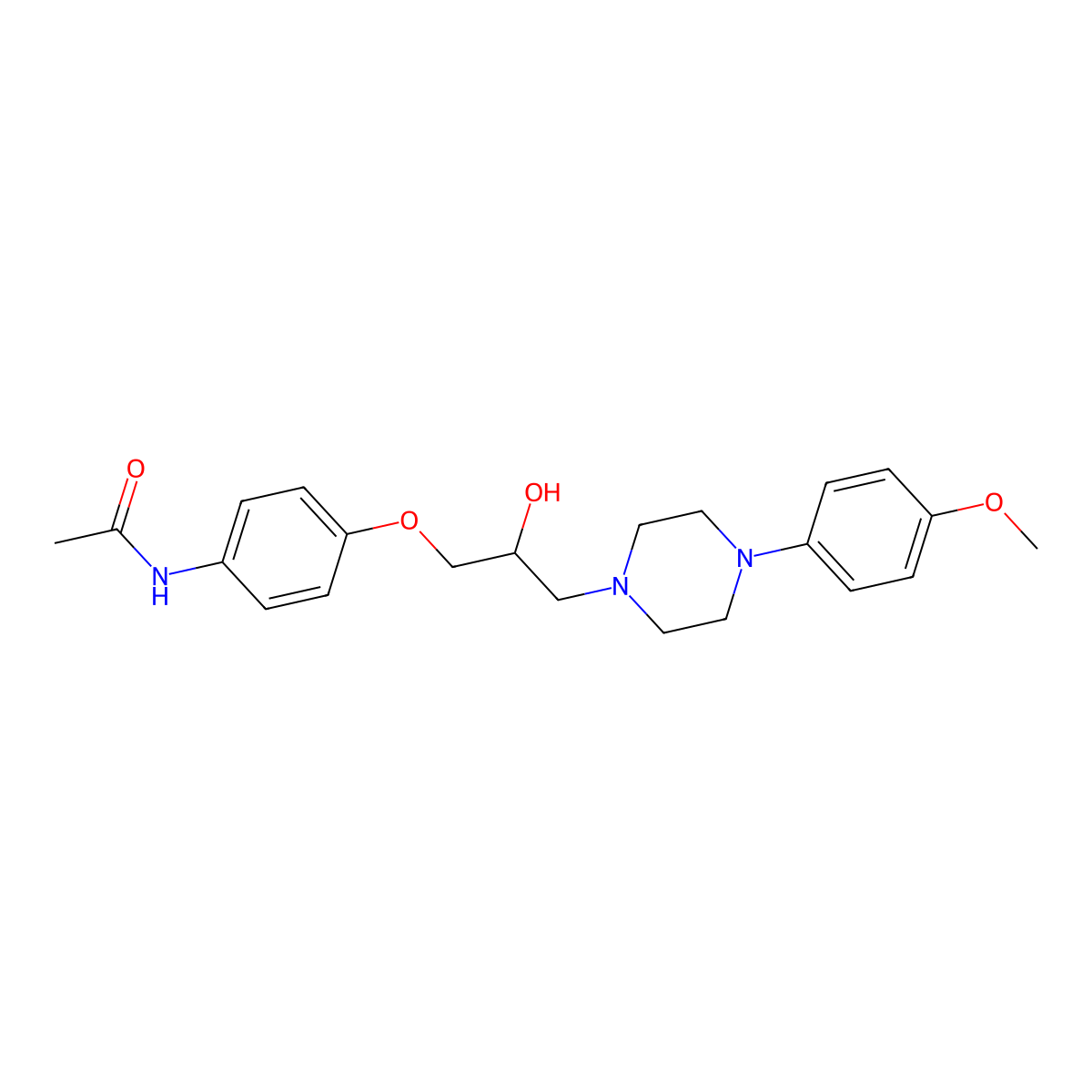 N-(4-(2-Hydroxy-3-(4-(4-methoxyphenyl)-1-piperazinyl)propoxy)phenyl)acetamide molecular structure, CAS 32151-76-1