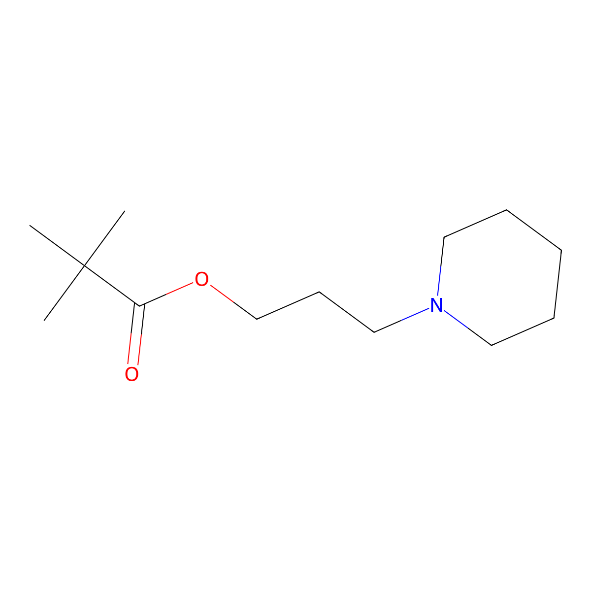 Pivalic acid 3-piperidinopropyl ester molecular structure, CAS 32152-27-5