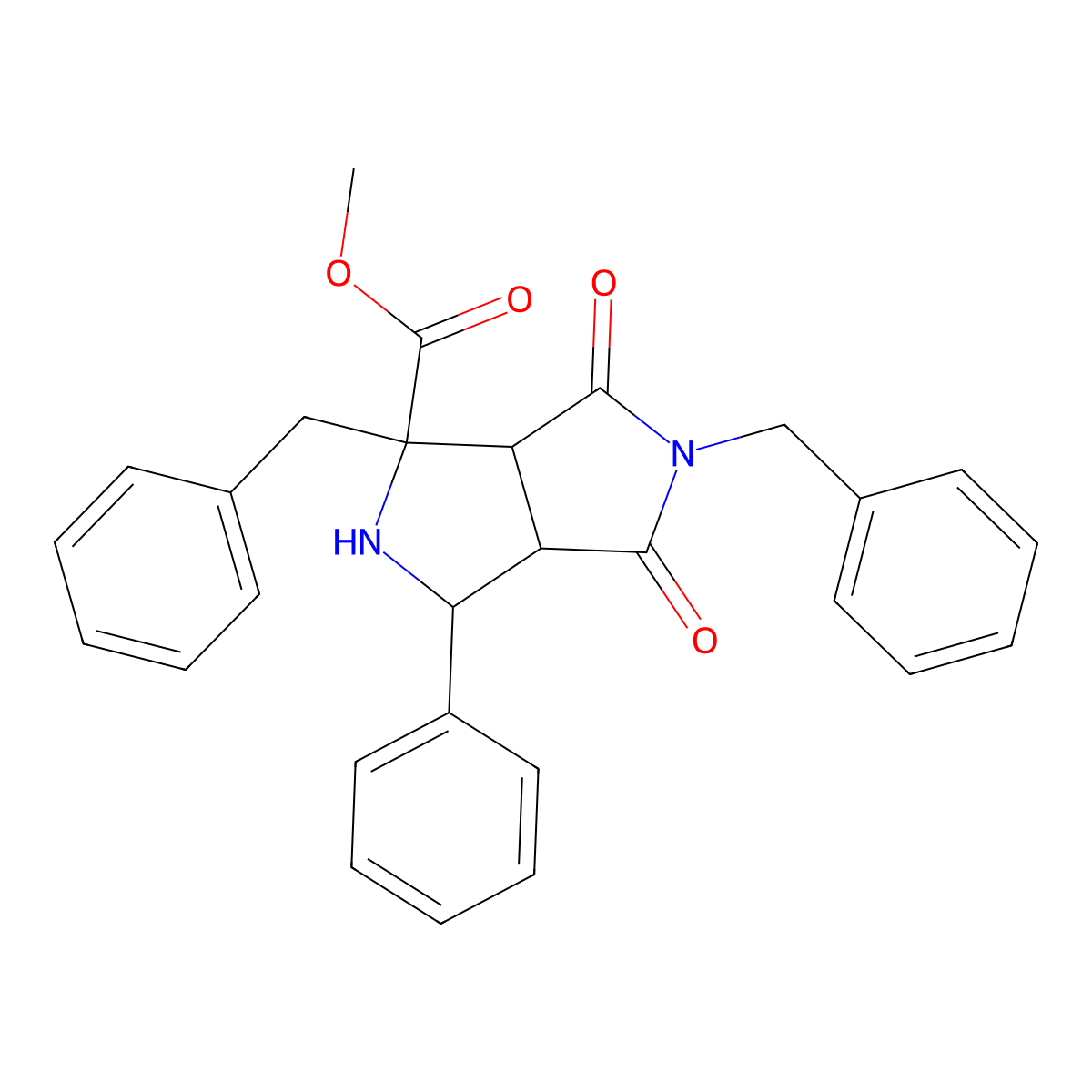 Methyl 1,5-dibenzyl-4,6-dioxo-3-phenyloctahydropyrrolo[3,4-c]pyrrole-1-carboxylate molecular structure, CAS 321521-56-6