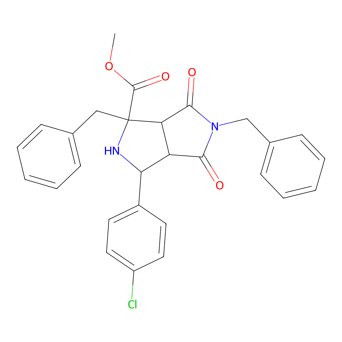 Methyl 1,5-dibenzyl-3-(4-chlorophenyl)-4,6-dioxooctahydropyrrolo[3,4-c]pyrrole-1-carboxylate molecular structure, CAS 321521-57-7