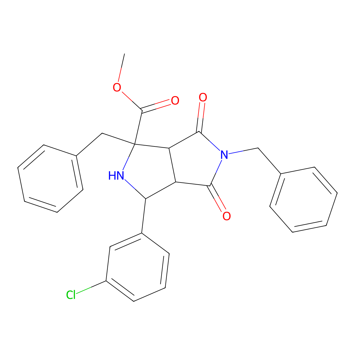 Methyl 1,5-dibenzyl-3-(3-chlorophenyl)-4,6-dioxooctahydropyrrolo[3,4-c]pyrrole-1-carboxylate molecular structure, CAS 321521-58-8