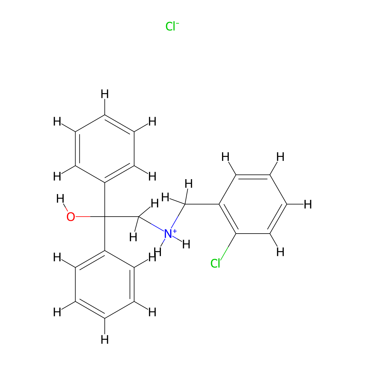 N-(2-chlorobenzyl)-2-hydroxy-2,2-diphenyl-1-ethanaminium chloride molecular structure, CAS 321521-62-4