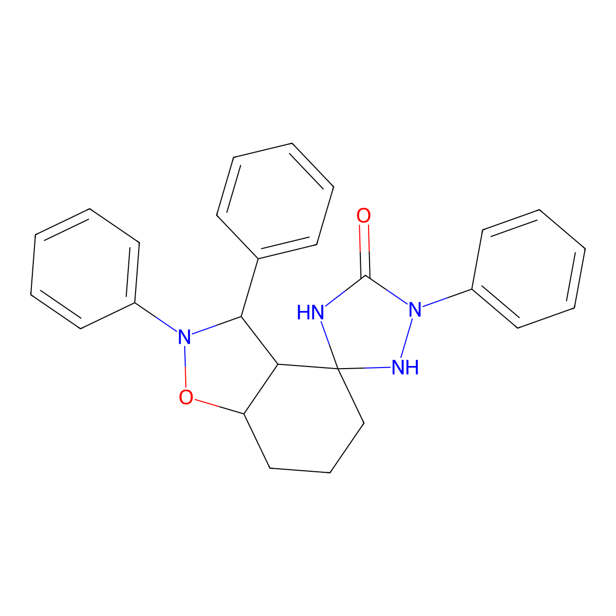 Spiro-1-(3-phenyl-4-oxo-2,3,5-thiazolo)-4-(2,3-diphenylhexahydro)-1,2-benzisoxazole molecular structure, CAS 321521-68-0