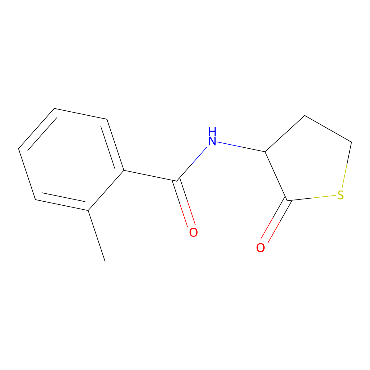 2-methyl-N-(2-oxothiolan-3-yl)benzamide molecular structure, CAS 321521-69-1
