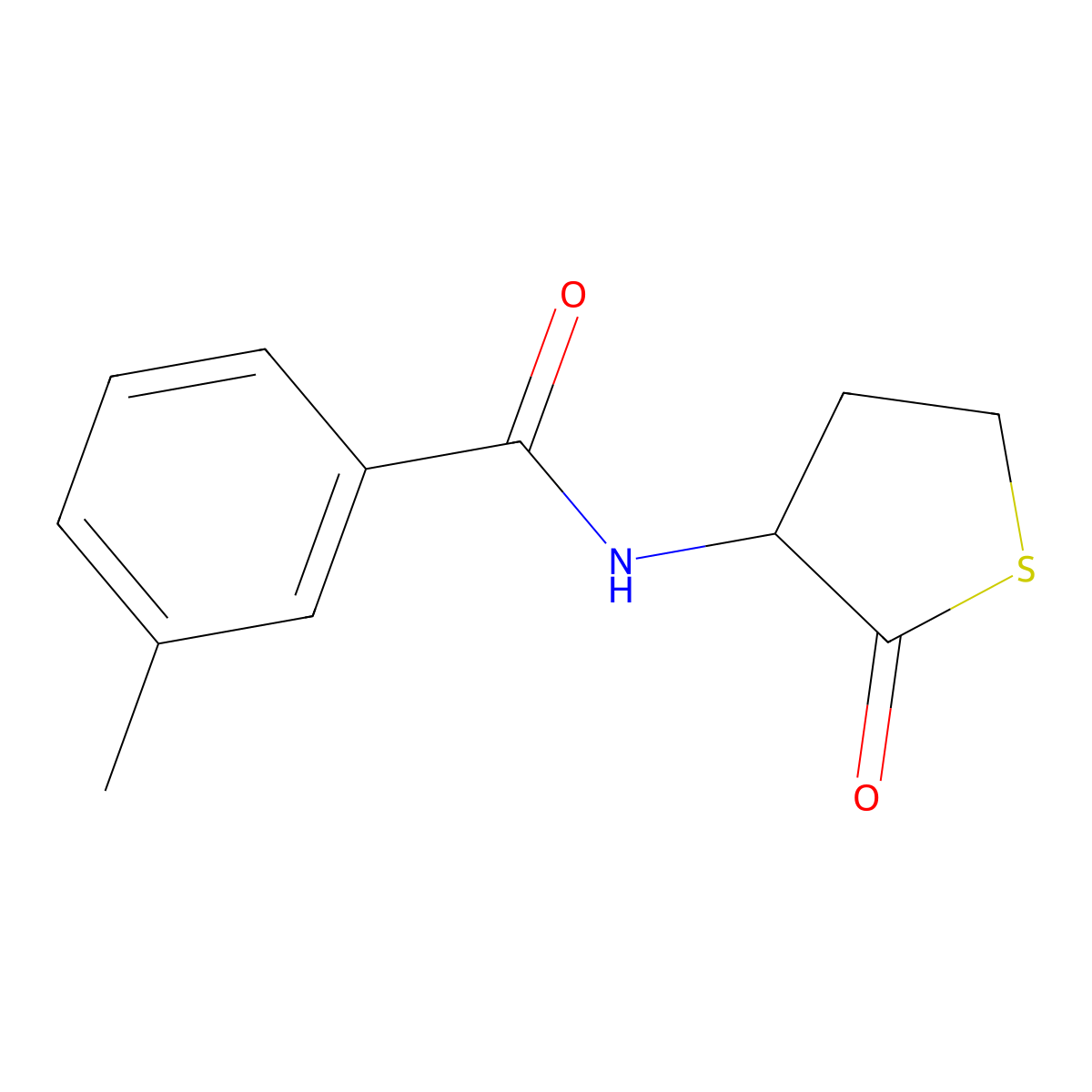 3-methyl-N-(2-oxotetrahydrothiophen-3-yl)benzamide molecular structure, CAS 321521-70-4