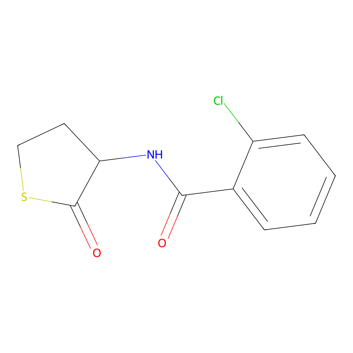 2-chloro-N-(2-oxothiolan-3-yl)benzamide molecular structure, CAS 321521-87-3