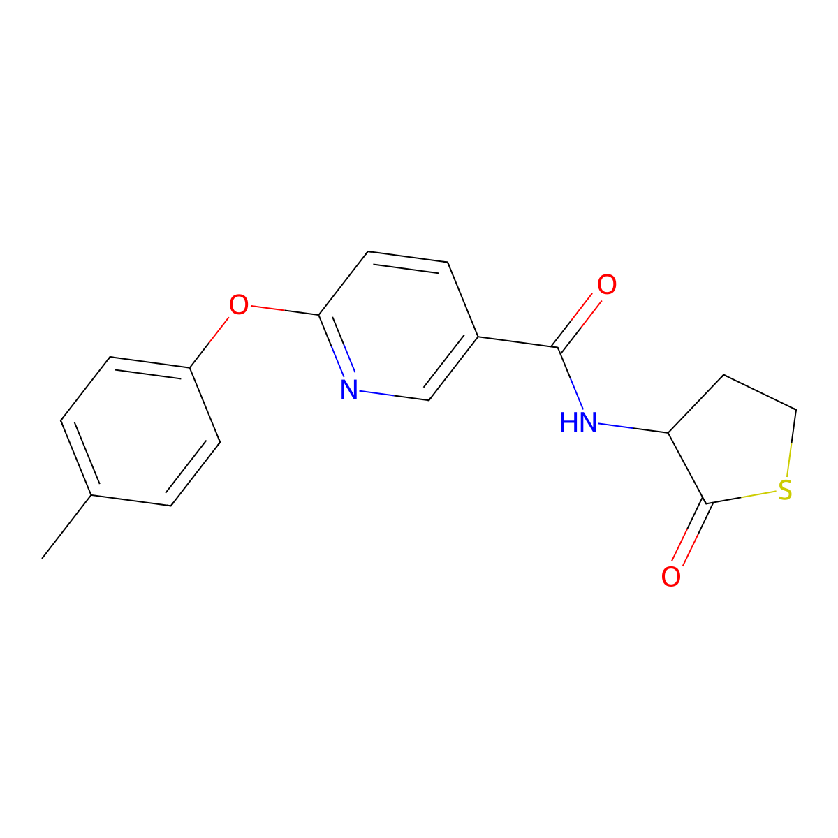 6-(4-methylphenoxy)-N-(2-oxothiolan-3-yl)pyridine-3-carboxamide molecular structure, CAS 321521-92-0