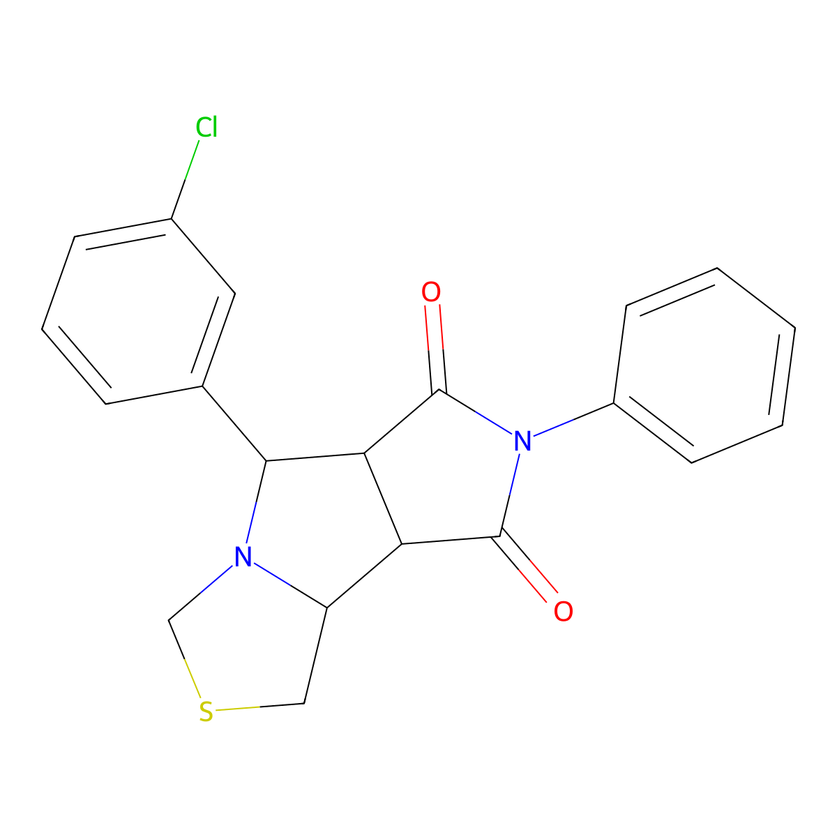 5-(3-chlorophenyl)-7-phenyltetrahydropyrrolo[3',4':3,4]pyrrolo[1,2-c][1,3]thiazole-6,8(1H,7H)-dione molecular structure, CAS 321521-97-5