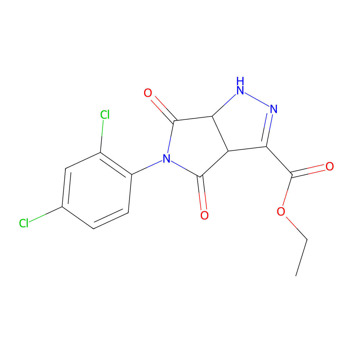 Ethyl 5-(2,4-dichlorophenyl)-4,6-dioxo-1,3a,4,5,6,6a-hexahydropyrrolo[3,4-c]pyrazole-3-carboxylate molecular structure, CAS 321522-05-8